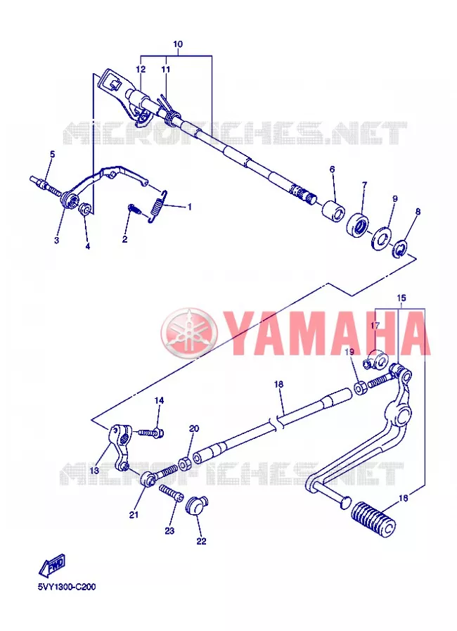AXE DE SELECTEUR / PEDALE Yamaha MOTO 1000 2007 R1  YZF-R1 R1