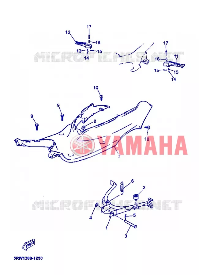 SUPPORT / REPOSE PIEDS Yamaha SCOOTER 50 2004 JOG  CS50Z