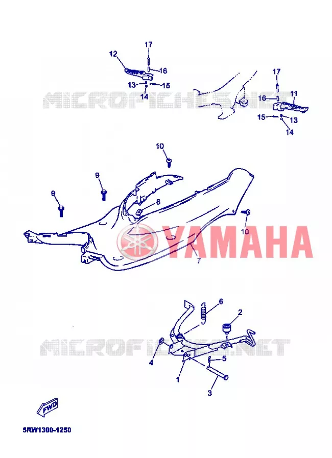 SUPPORT / REPOSE PIEDS Yamaha SCOOTER 50 2005 JOG  CS50Z JOGRR