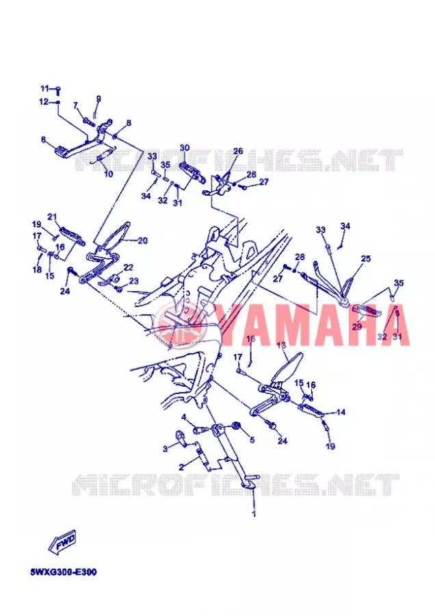 SUPPORT / REPOSE PIEDS Yamaha MOTO 50 2006 TZR  TZR50