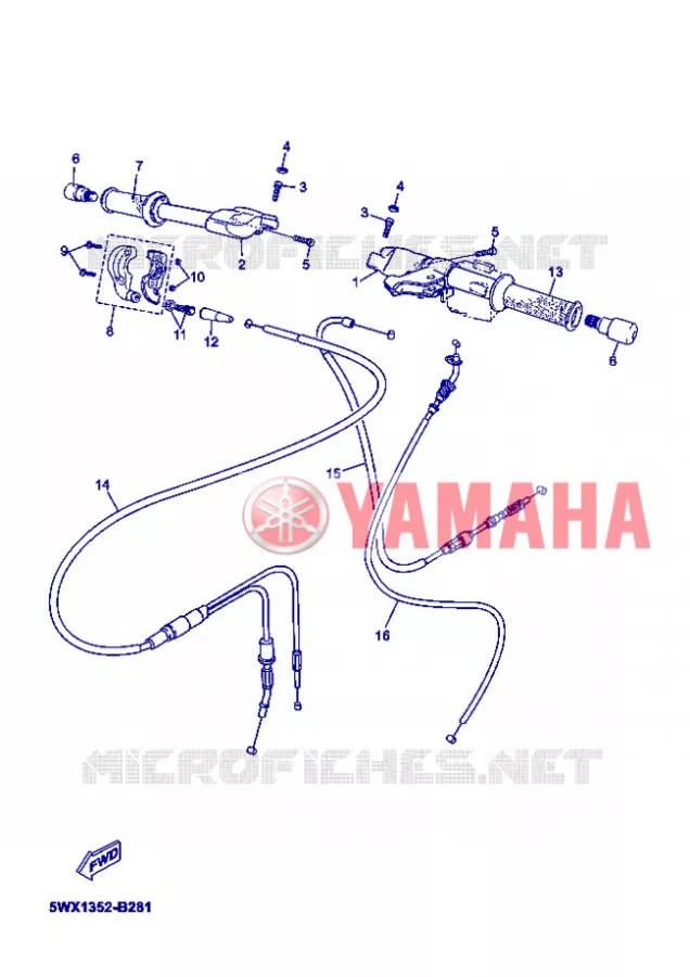GUIDON ET CABLES Yamaha MOTO 50 2008 TZR  TZR50
