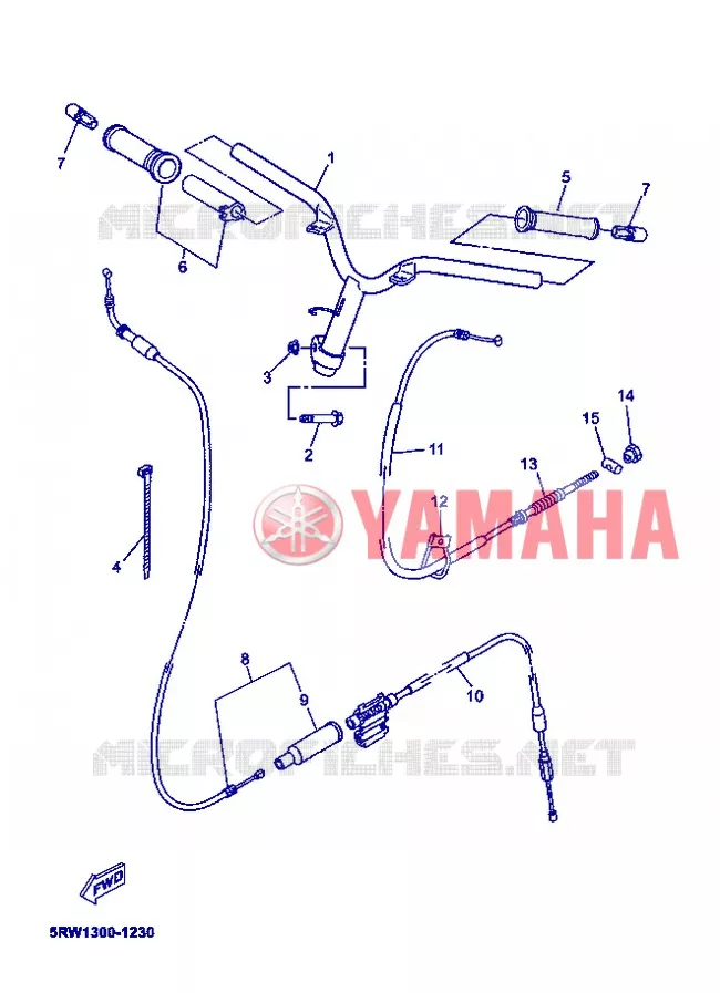 GUIDON ET CABLES Yamaha SCOOTER 50 2004 MACH  CS50Z MACH G LIQUIDE