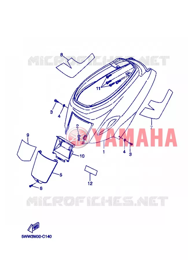 COUVERCLE LATERAL Yamaha SCOOTER 50 2004 BOOSTER  CW50S