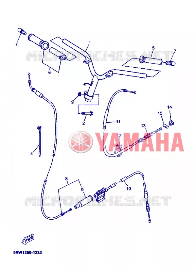 GUIDON ET CABLES Yamaha SCOOTER 50 2006 MACH  CS50 MACH G AIR