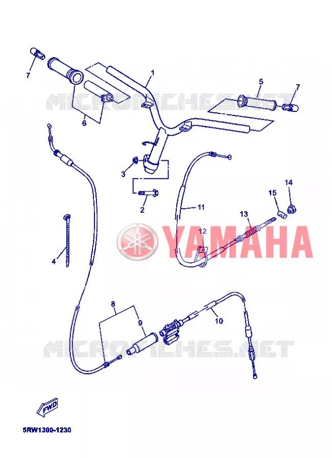 GUIDON ET CABLES Yamaha SCOOTER 50 2008 MACH G  CS50Z