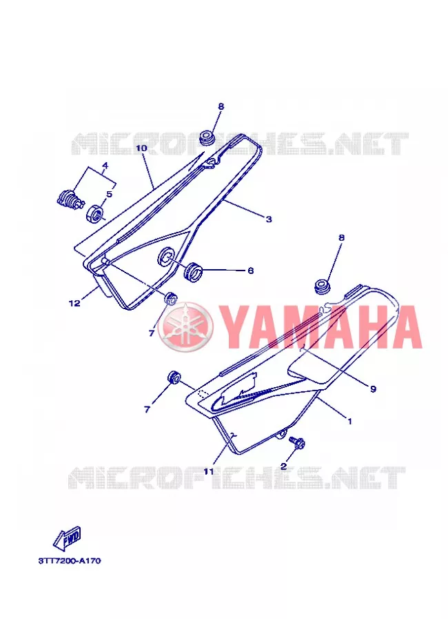 COUVERCLE LATERAL Yamaha MOTO 125 2008 DT  DT125