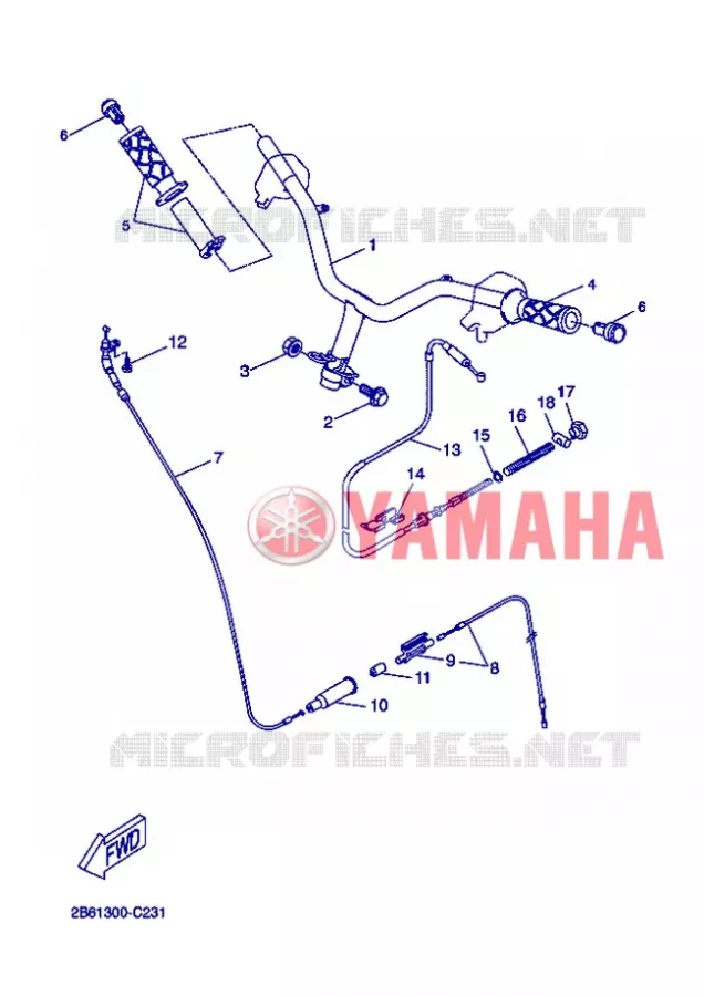 GUIDON ET CABLES Yamaha SCOOTER 50 2005 BOOSTER  CW50L