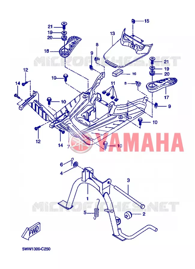 SUPPORT / REPOSE PIEDS Yamaha SCOOTER 50 2005 BOOSTER  CW50L