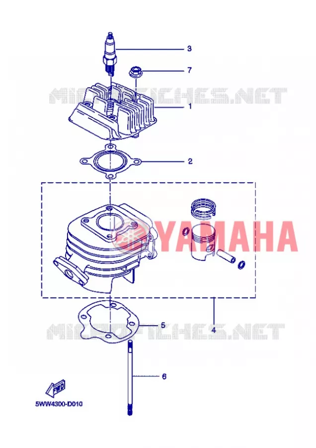CYLINDRE Yamaha SCOOTER 50 2004 BOOSTER  CW50L