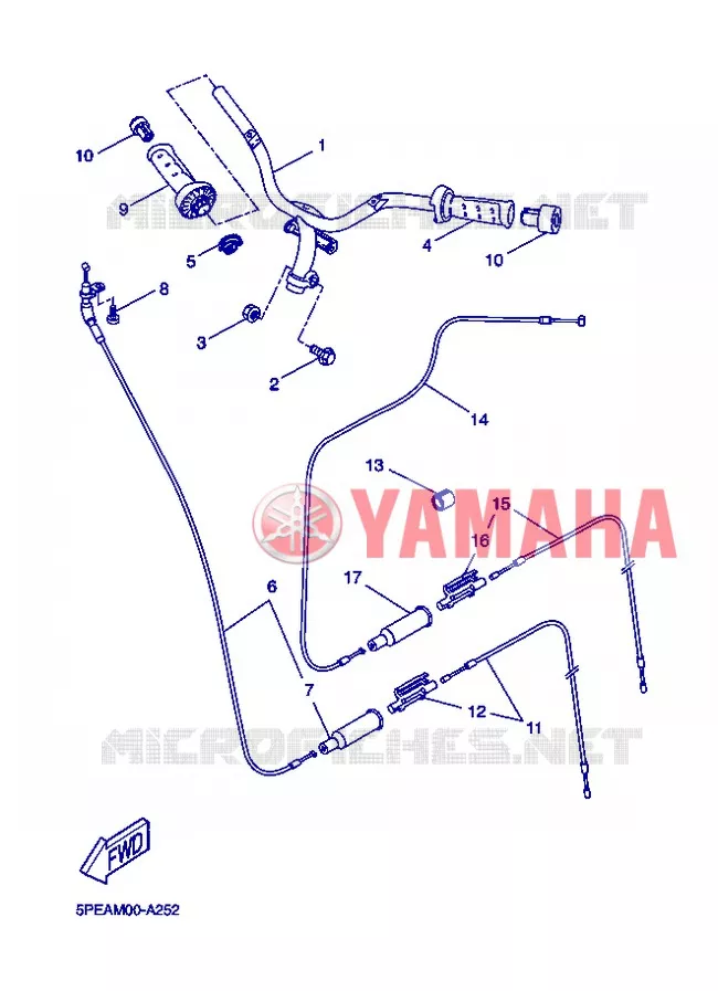 GUIDON ET CABLES Yamaha SCOOTER 50 2007 NITRO  YQ50 NITRO