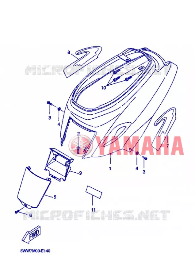 COUVERCLE LATERAL Yamaha SCOOTER 50 2006 BOOSTER  CW50