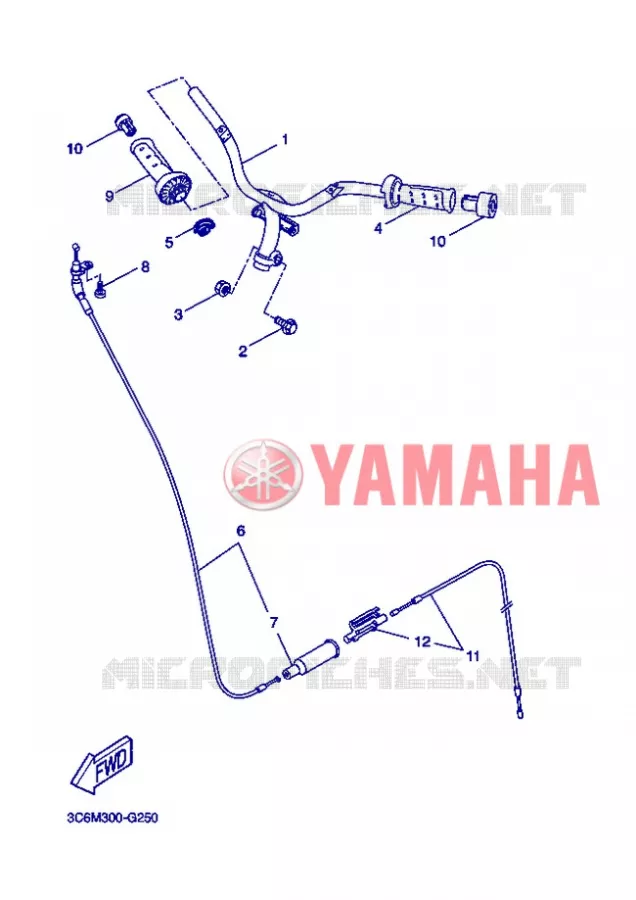 GUIDON ET CABLES Yamaha SCOOTER 50 2008 NITRO  YQ50 NITRO