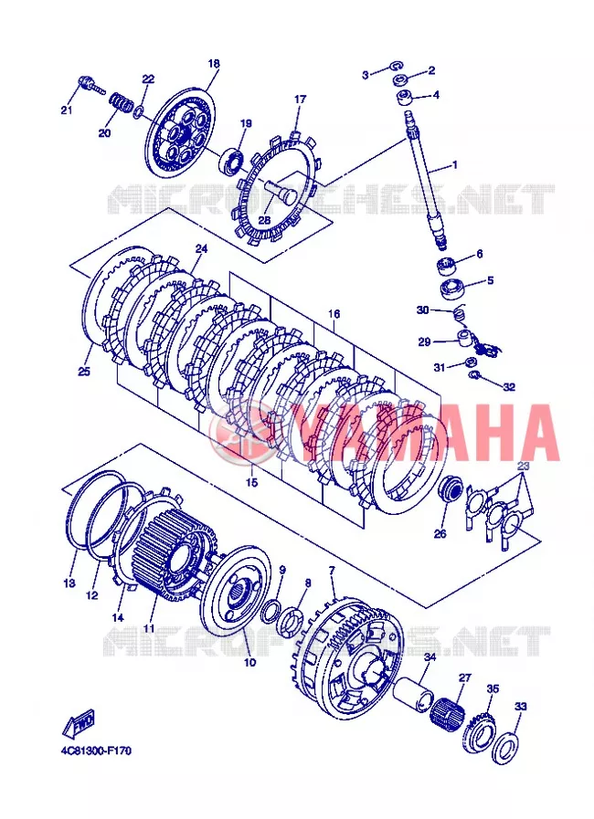 EMBRAYAGE DE DEMARREUR Yamaha MOTO 1000 2008 R1  YZF-R1 R1