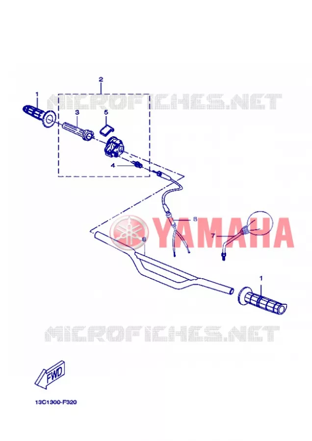 GUIDON ET CABLES Yamaha MOTO 50 2008 X-LIMIT  DT50RSM