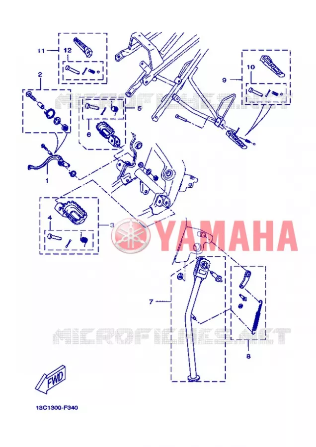 SUPPORT / REPOSE PIEDS Yamaha MOTO 50 2008 X-LIMIT  DT50RSM