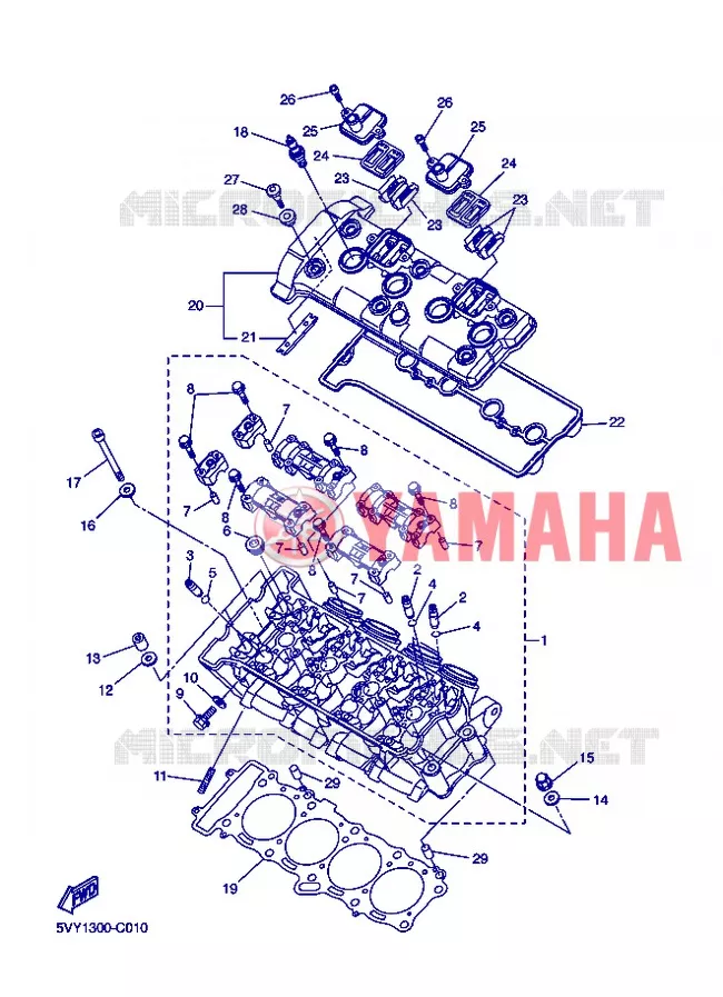 CULASSE Yamaha MOTO 1000 2004 R1  YZF-R1 YZF-R1S R1