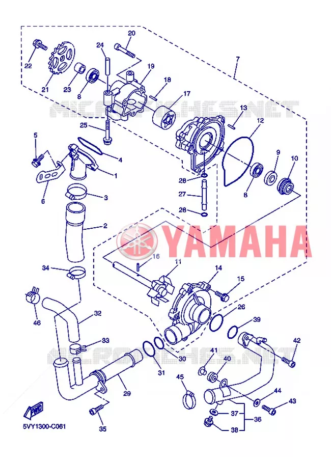 POMPE A EAU / DURITES Yamaha MOTO 1000 2004 R1  YZF-R1 YZF-R1S R1