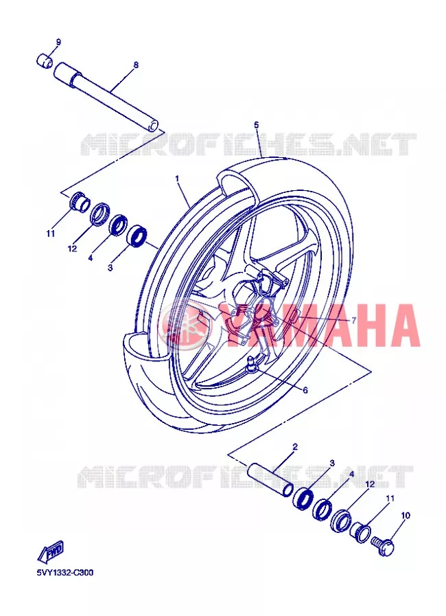 ROUE AVANT Yamaha MOTO 1000 2004 R1  YZF-R1 YZF-R1S R1