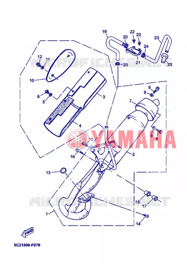ECHAPPEMENT Yamaha SCOOTER 50 2008 OVETTO  YN50 OVETTO