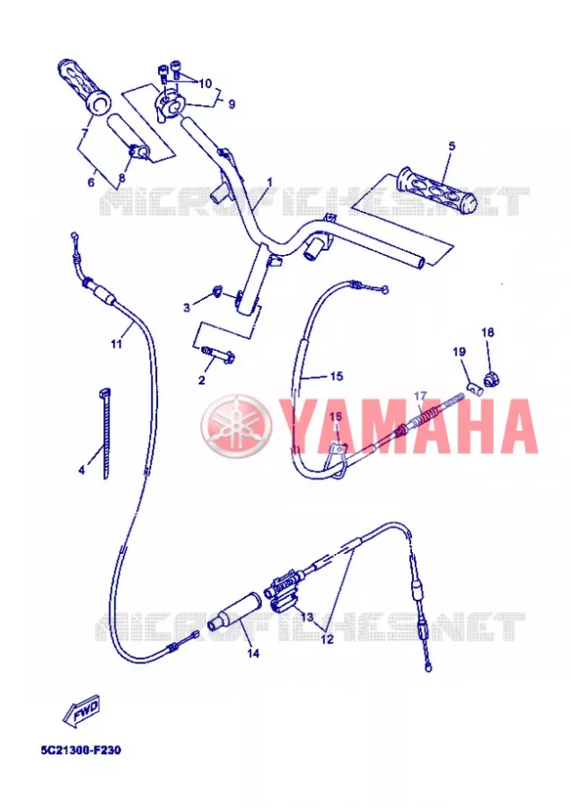 GUIDON ET CABLES Yamaha SCOOTER 50 2008 OVETTO  YN50 OVETTO