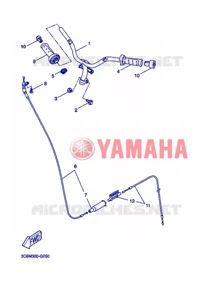 GUIDON ET CABLES Yamaha SCOOTER 50 2008 NITRO  YQ50 NITRO