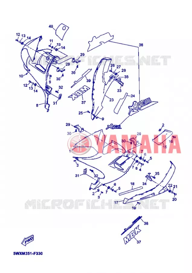 CARENAGES 2 Yamaha MOTO 50 2007 XPOWER  TZR50 X-POWER
