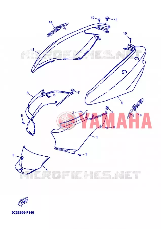 COUVERCLE LATERAL Yamaha SCOOTER 50 2008 OVETTO  YN50 OVETTO