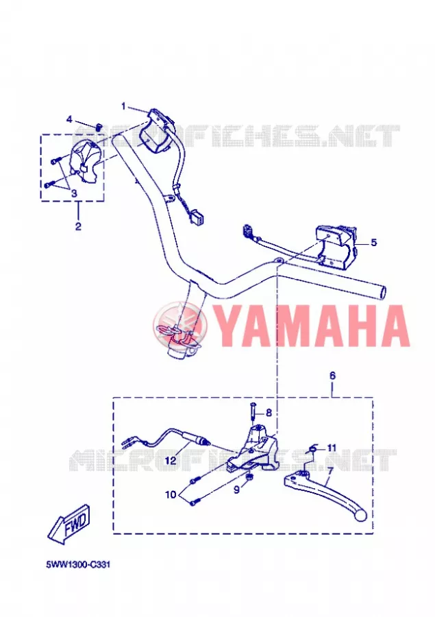 COMMODO / LEVIER Yamaha SCOOTER 50 2007 BOOSTER  CW50L