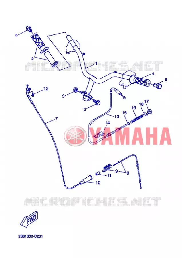 GUIDON ET CABLES Yamaha SCOOTER 50 2007 BOOSTER  CW50L