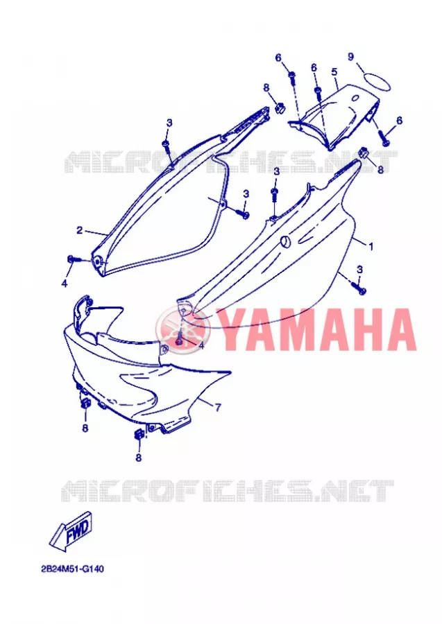 COUVERCLE LATERAL Yamaha SCOOTER 50 2008 ROCKET  CW50RSP POWER ROCKET