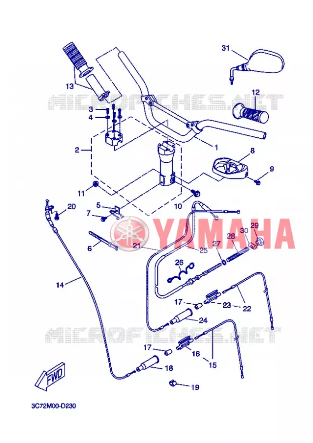 GUIDON ET CABLES Yamaha SCOOTER 50 2007 STUNT  EW50N STUNT NAKED