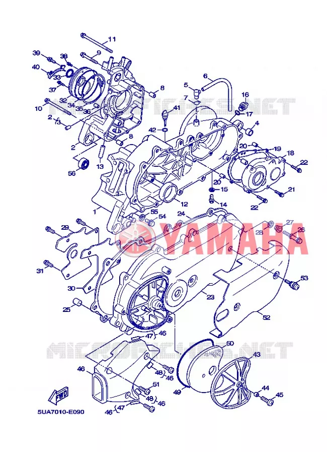 CARTER MOTEUR Yamaha SCOOTER 125 2007 FLAME X  XC125 FLAME  X