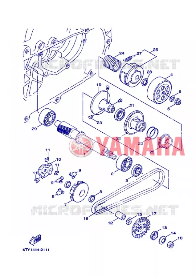 EMBRAYAGE DE DEMARREUR Yamaha SCOOTER 125 2007 FLAME X  XC125 FLAME  X