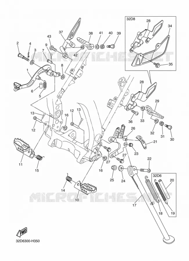 SUPPORT / REPOSE PIEDS Yamaha MOTO 250 2009 WRX  WR250X