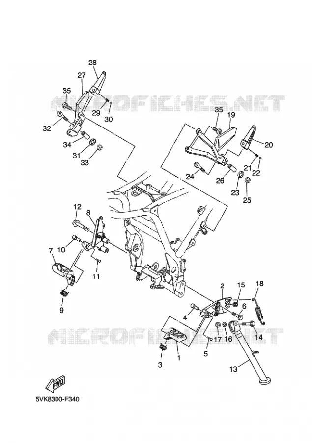SUPPORT / REPOSE PIEDS Yamaha MOTO 660 2009 XTR  XT660R