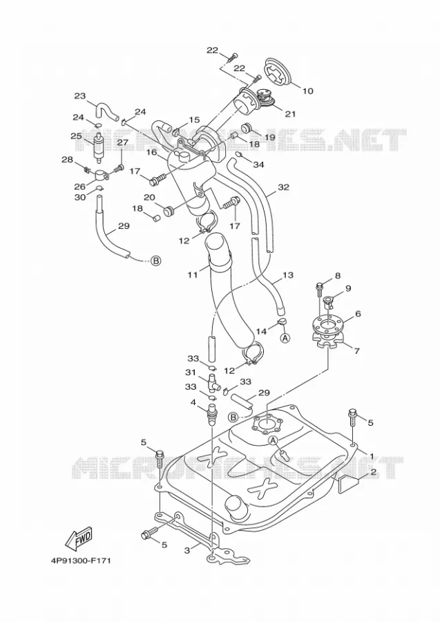 RESERVOIR A ESSENCE Yamaha SCOOTER 125 2009 FLAME X  XC125 FLAME X