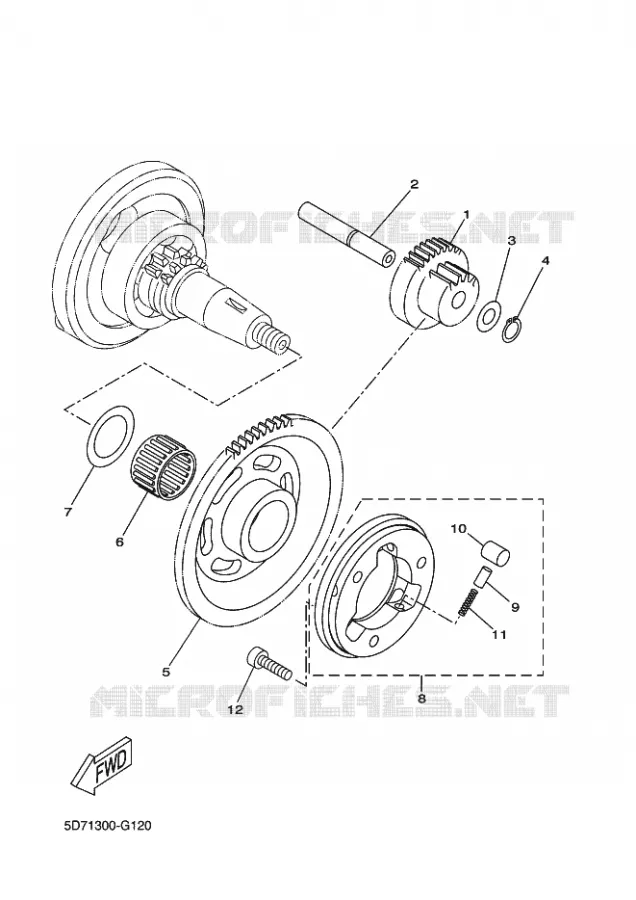 EMBRAYAGE DE DEMARREUR Yamaha MOTO 125 2009 R125  YZF-R125
