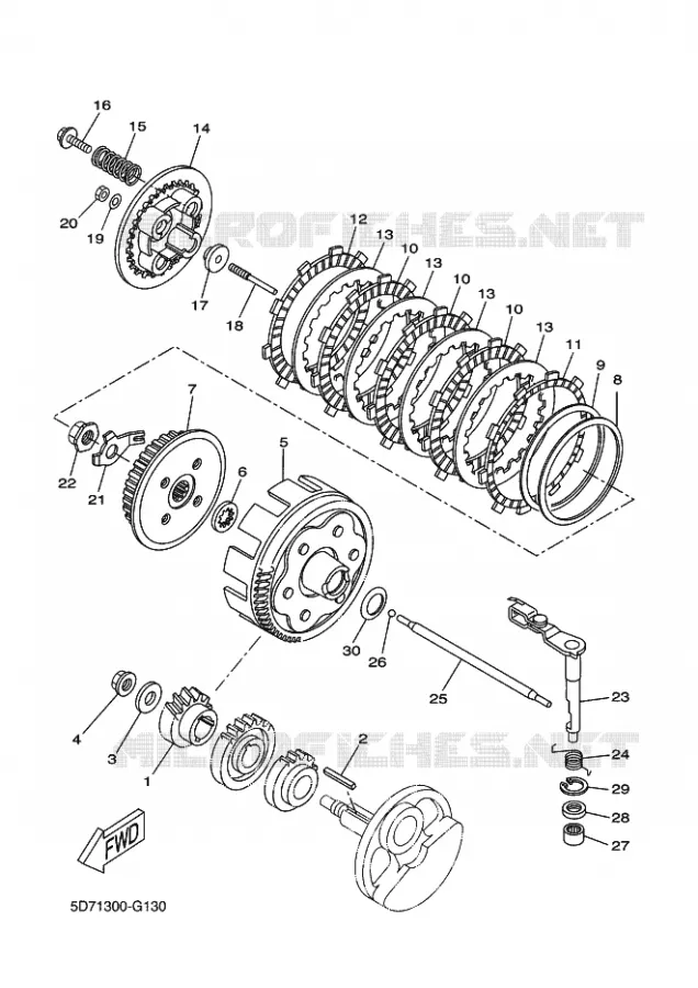 EMBRAYAGE DE DEMARREUR Yamaha MOTO 125 2009 R125  YZF-R125