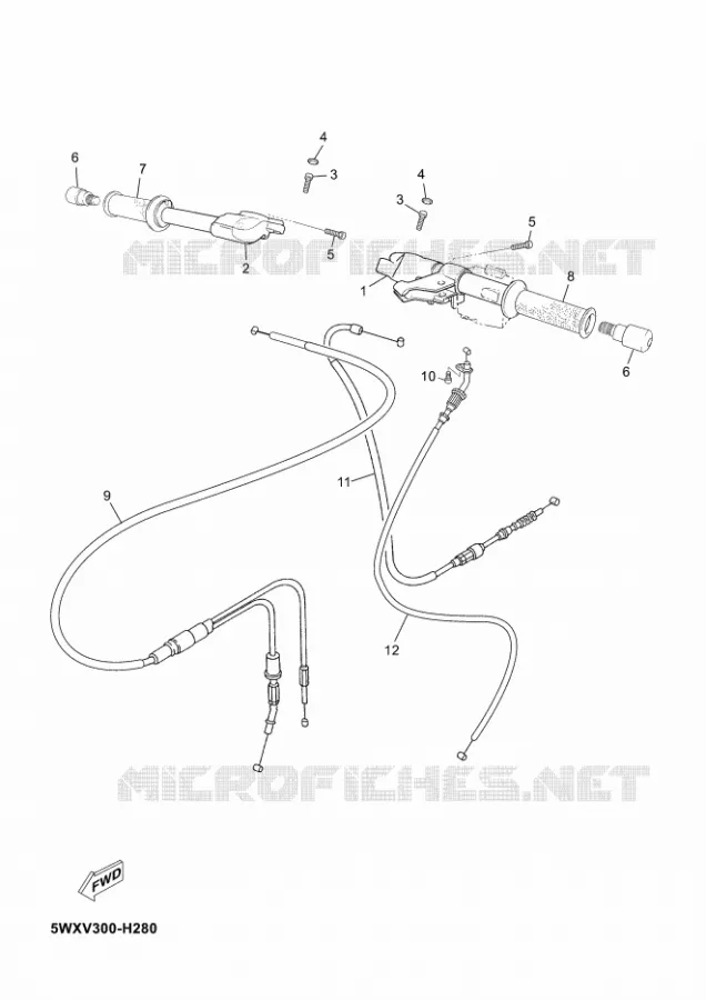 GUIDON ET CABLES Yamaha MOTO 50 2009 TZR  TZR50