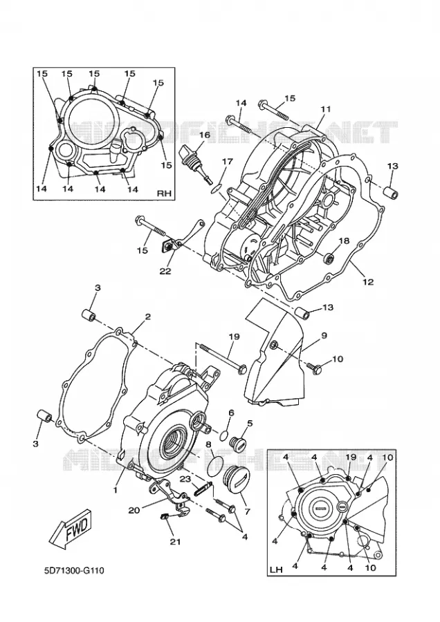 CARTER - MOTEUR 1 Yamaha MOTO 125 2009 R125  YZF-R125