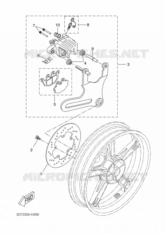 ETRIER DE FREIN ARRIERE Yamaha MOTO 125 2009 R125  YZF-R125