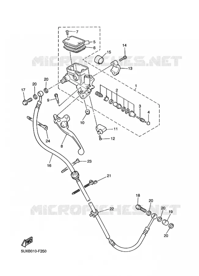 MAITRE CYLINDRE D'EMBRAYAGE Yamaha MOTO 1300 2009 XJR  XJR1300