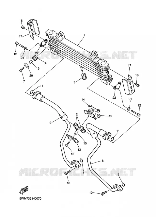 RADIATEUR D'HUILE / ECHANGEUR Yamaha MOTO 1300 2009 XJR  XJR1300