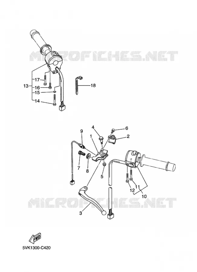 COMMODO / LEVIER Yamaha MOTO 660 2009 XTX  XT660X