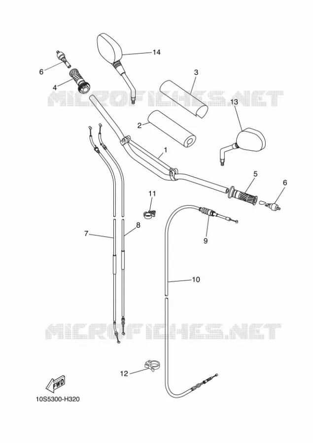GUIDON ET CABLES Yamaha MOTO 660 2009 XTX  XT660X