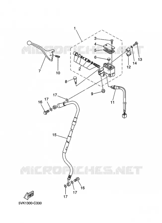 MAITRE CYLINDRE DE FREIN AVANT Yamaha MOTO 660 2009 XTX  XT660X