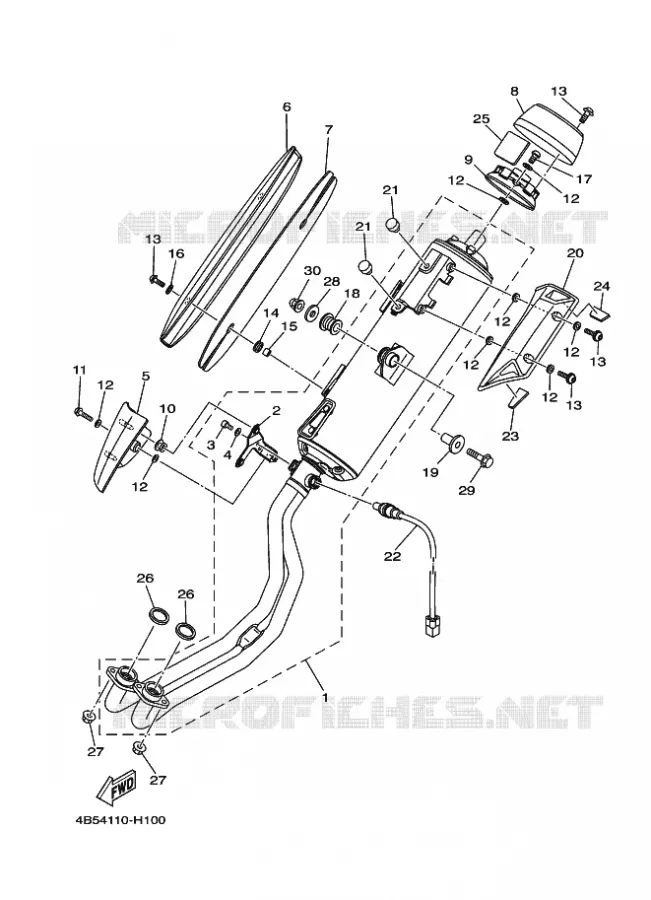 ECHAPPEMENT Yamaha SCOOTER 500 2009 TMAX ABS  XP500A TMAX