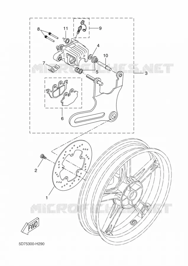 ETRIER DE FREIN ARRIERE Yamaha MOTO 125 2011 R125  YZF-R125