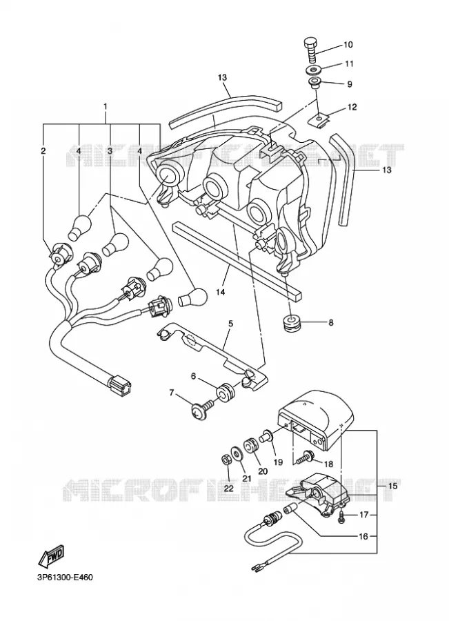 FEU ARRIERE Yamaha MOTO 1300 2009 FJR AS ABS  FJR1300AS