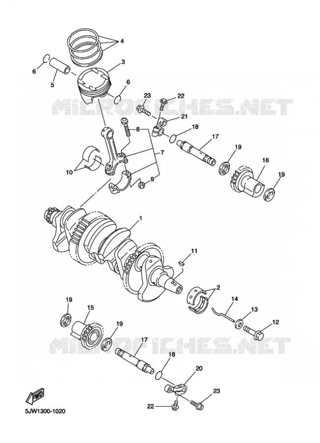 VILEBREQUIN / PISTON Yamaha MOTO 1300 2009 FJR AS ABS  FJR1300AS